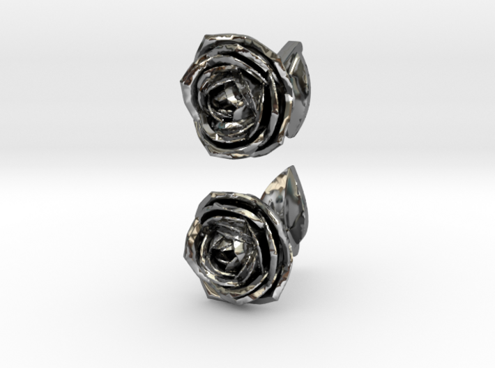 Rose Cufflinks 3d printed 