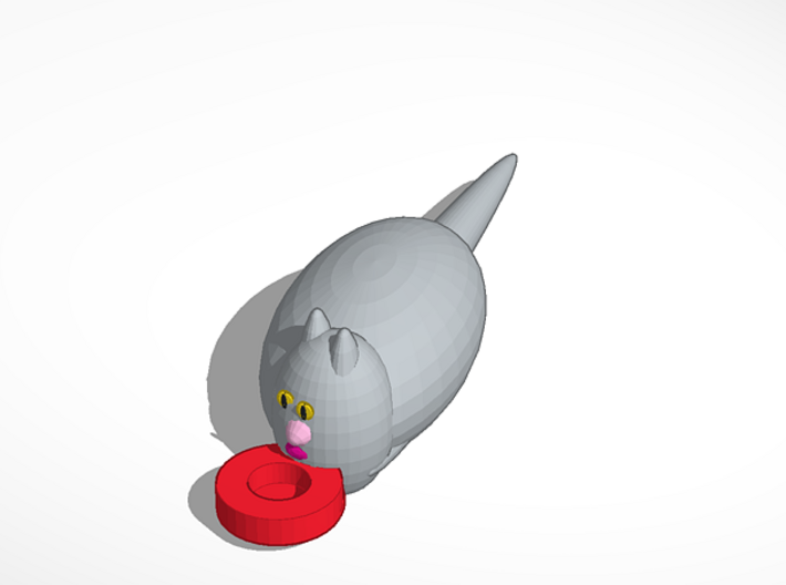 Fluffy The Cat 3d printed tinkercad picture