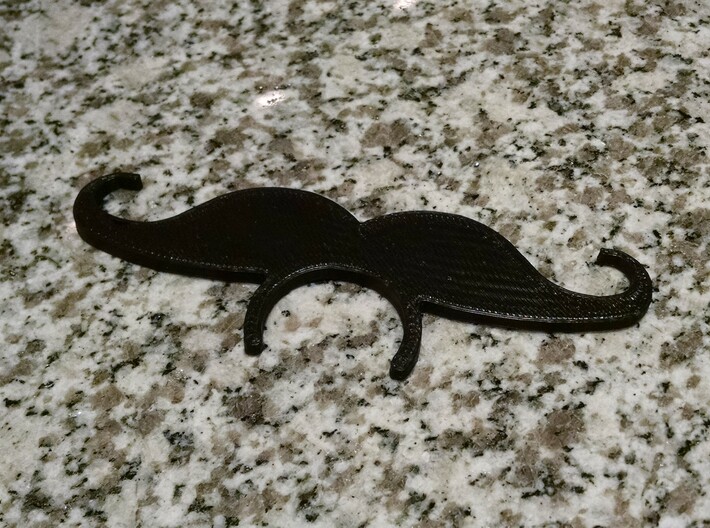 Beer Bottle Mustache - The Sheriff 3d printed