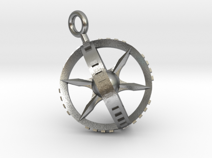 Compass Gyroscope Pendant 3d printed