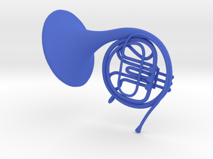 Blue French Horn Pendant 3d printed 
