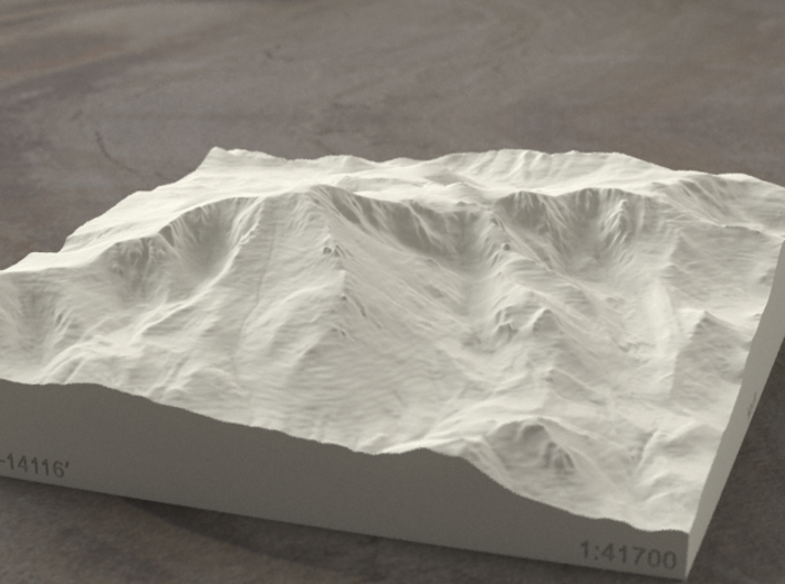 6'' Pikes Peak, Colorado, USA, Sandstone 3d printed