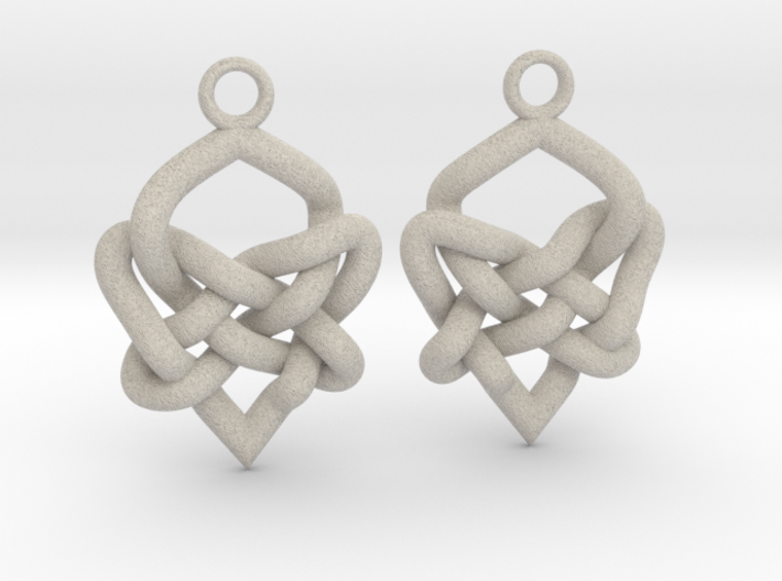 Celtic Heart Knot Earring 3d printed