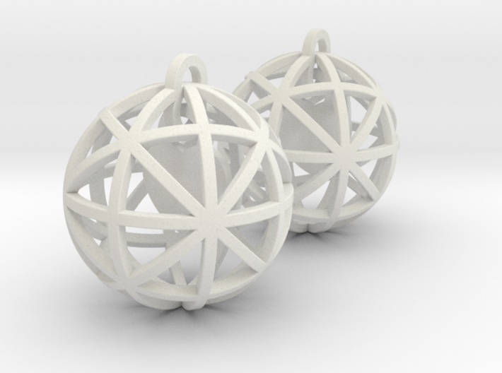Earrings Heart In  A Sphere - 2 Pcs 3d printed 