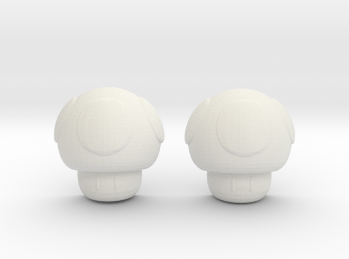 Super Mario Mushrooms Earrings 3d printed