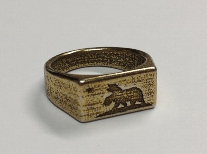 Size 6 - The New California Republic ring 3d printed