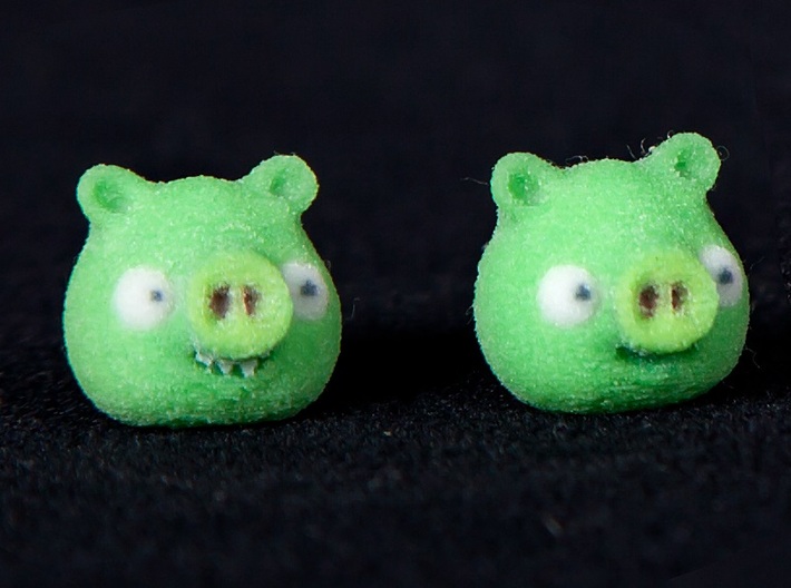 Pig earrings 3d printed