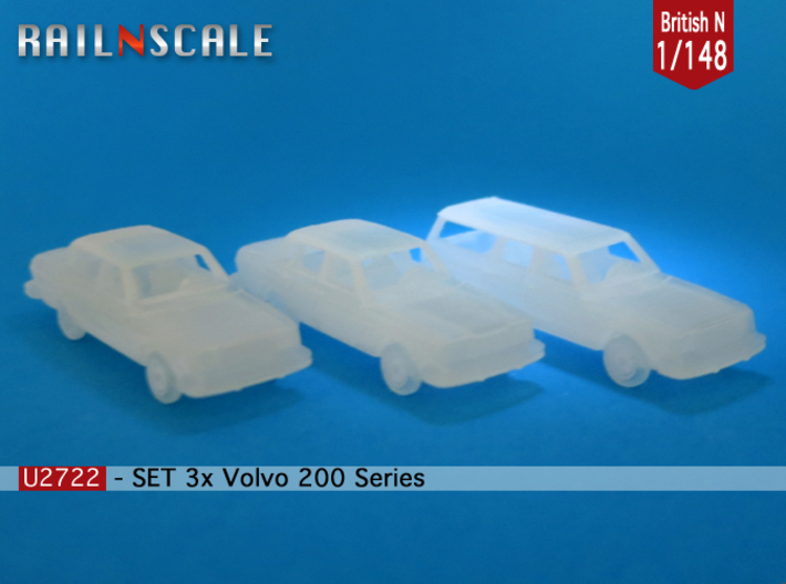 SET 3x Volvo 200-series (British N 1:148) 3d printed 