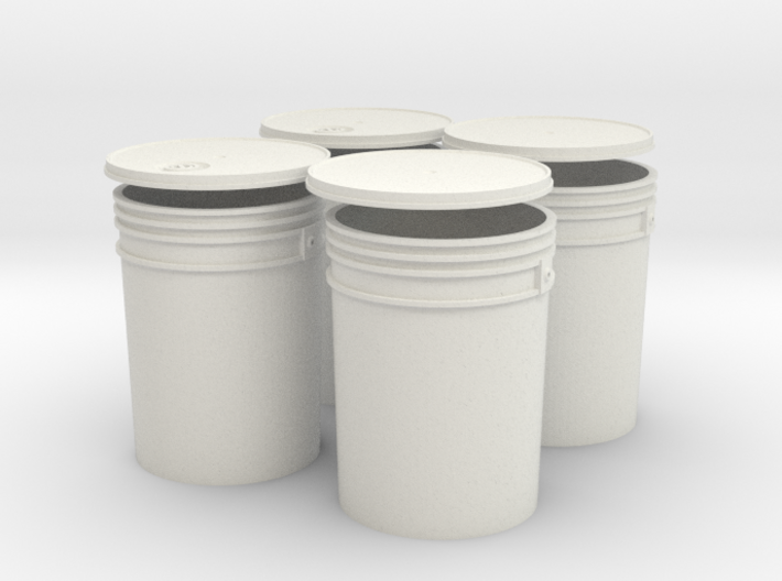 1:6 Scale 5 gal Buckets 4X set 3d printed