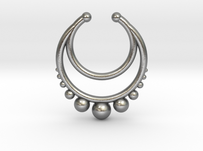 Faux Septum Dropped Ring with Spheres Under (wider 3d printed