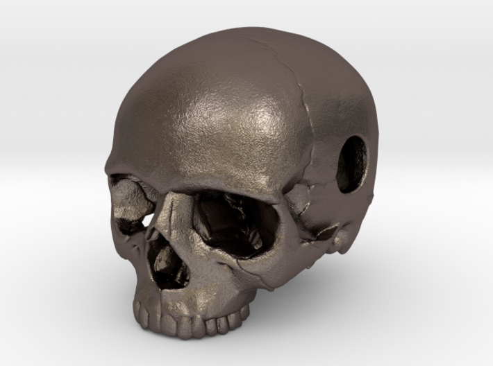 20mm .8in Keychain Bead Human Skull 3d printed
