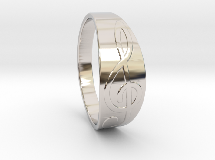 Size 7 M G-Clef Ring 3d printed