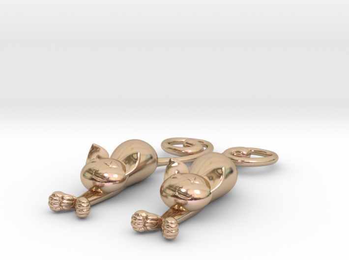 Kittens - earrings 3d printed