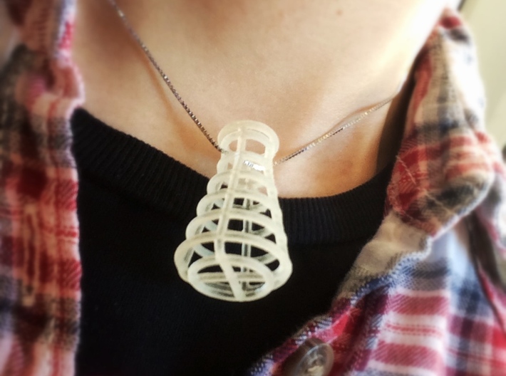 Erlenmeyer Flask Pendant 3d printed Real thing in transparent detail. Chain not included.