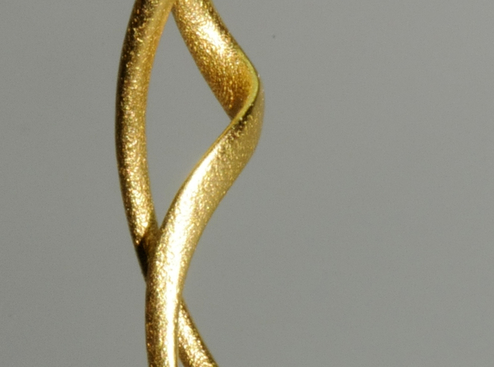 Earring: Twisted loop - 5 cm 3d printed gold plated stainless steel print