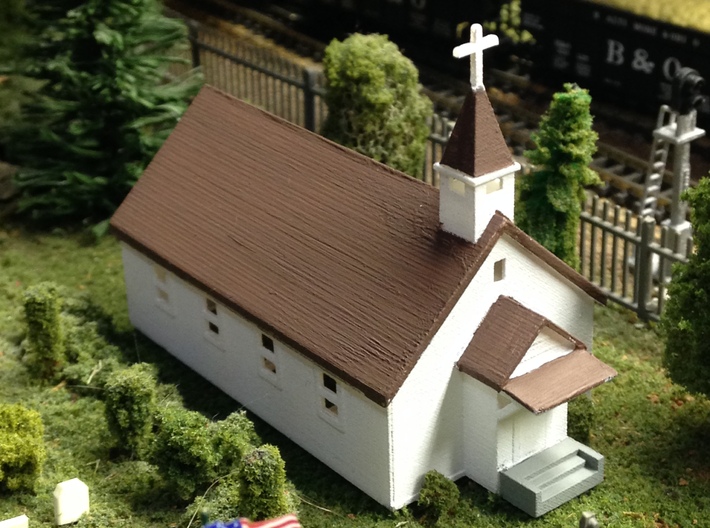 Small Country Church 3d printed Country Church Z scale