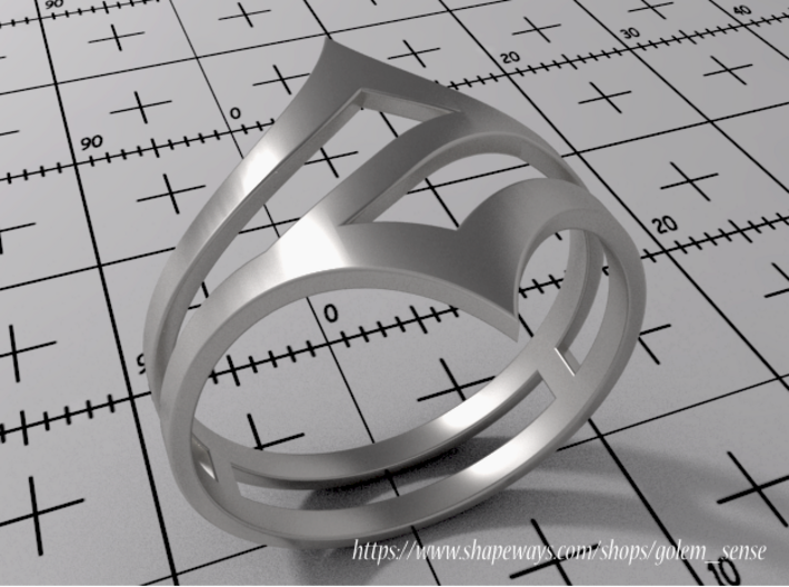 Ring Model C - Size 6 - Silver 3d printed