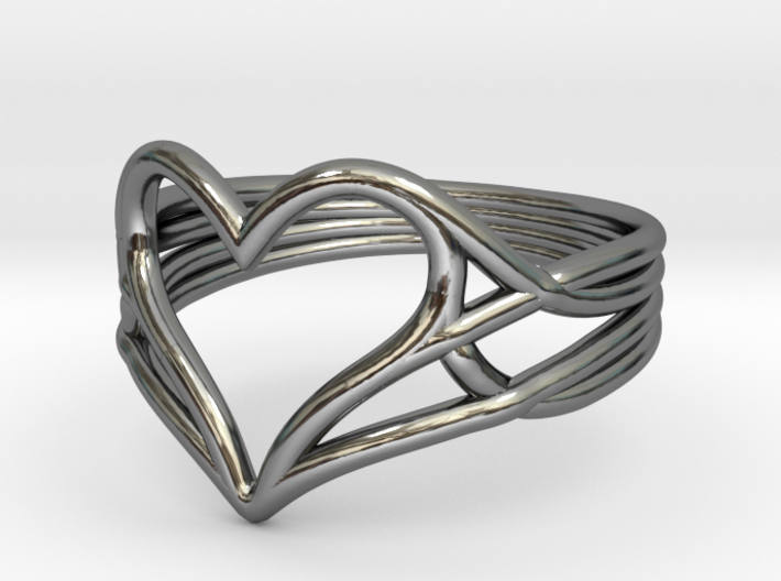 Woven Heart Ring - Larger (Size 7) 3d printed