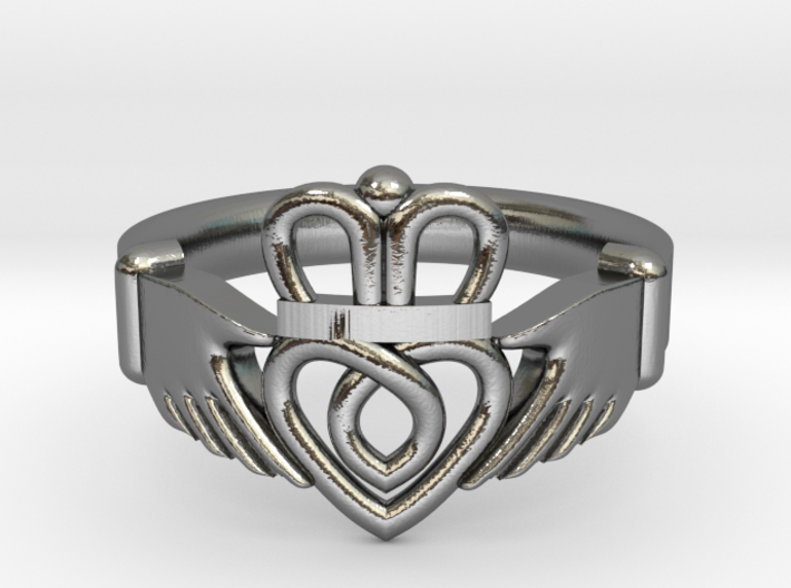 Traditional Claddagh Ring 3d printed 