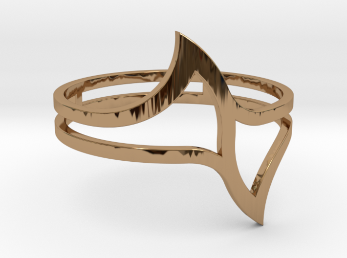 Ring Model E - Size 6 - Gold 3d printed