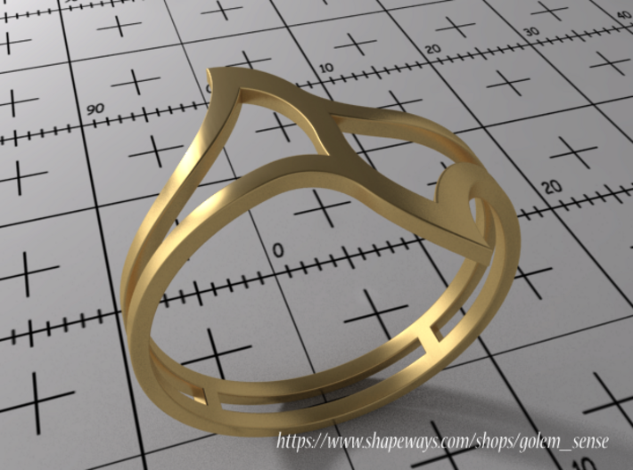  Ring Model E - Size 6 - Gold 3d printed 