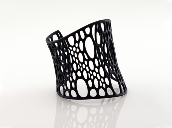 Subdivision Cuff 3d printed black strong &amp; flexible