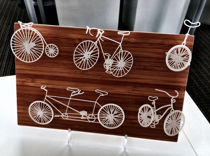 Five Bikes: Wire Wall Art 3d printed
