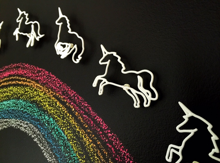 Unicorns: Wire Wall Art 3d printed
