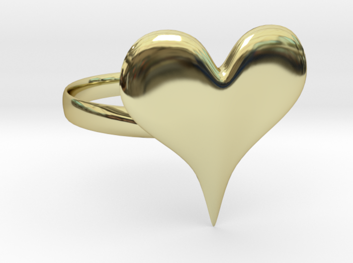 Liquid Metal Heart Ring 3d printed 