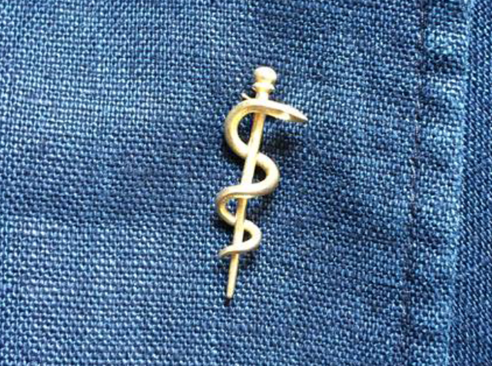 Snake rod pendant (medicine) 3d printed 