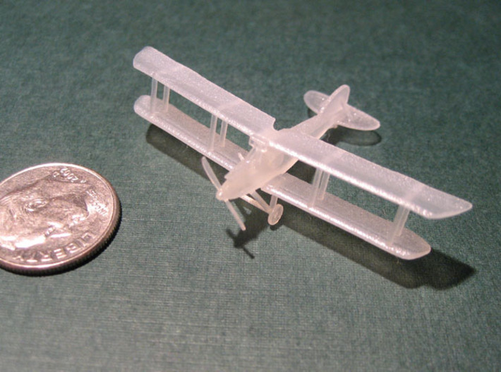 Albatros J.I (various scales) 3d printed Actual 3D print (pre-crew) next to US dime