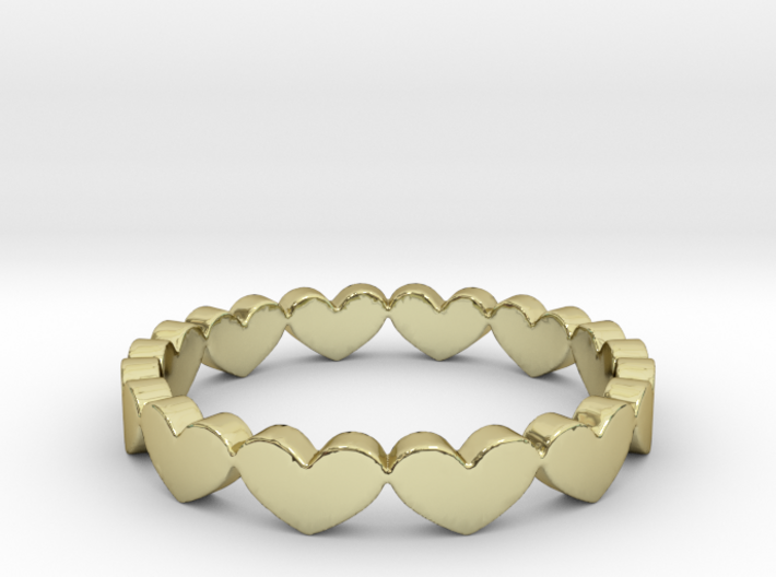 Hearts Ring Design Ring Size 5 3d printed