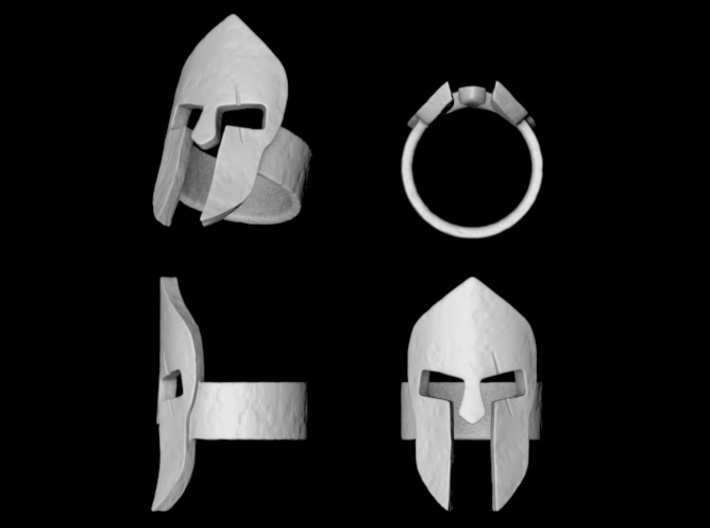 Spartan Helmet Ring 3d printed 