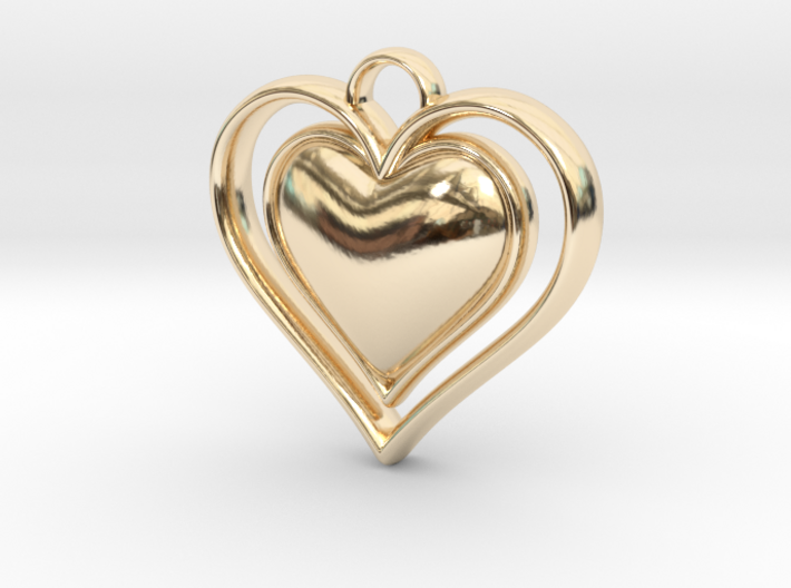 Framed Heart Pendant 3d printed