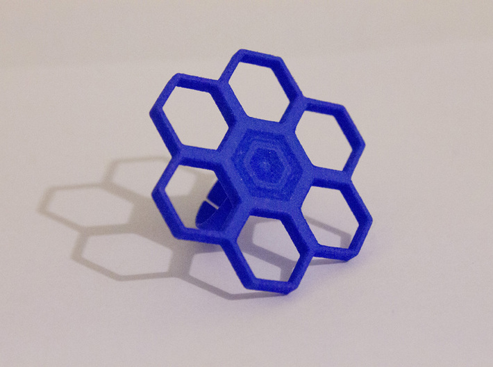 Honeycomb Flower ring Small 3d printed 