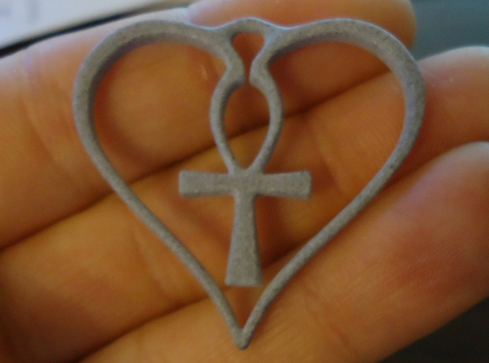 Heart Ankh Pendant 3d printed