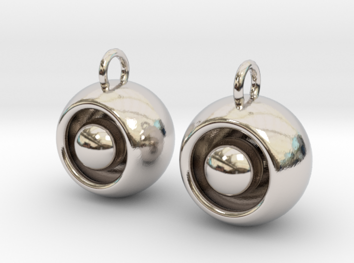 Floating Iris Earrings 3d printed