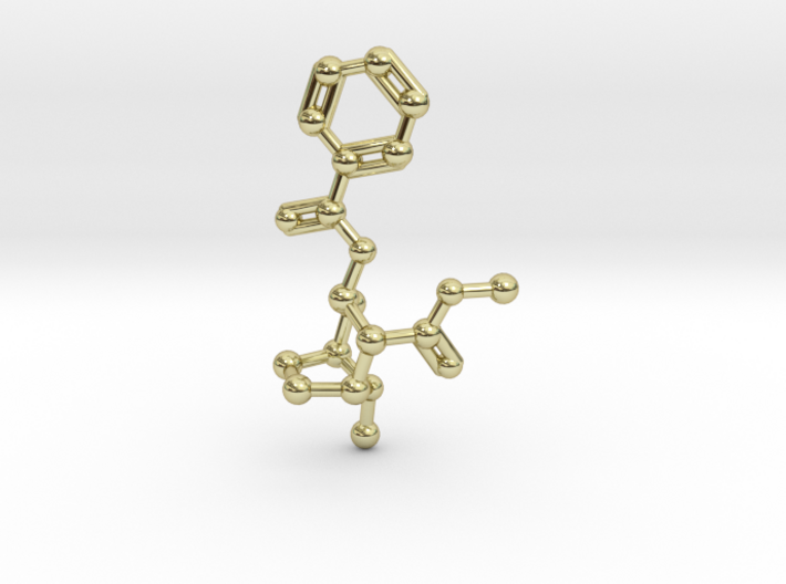 Cocaine Molecule Necklace Keychain 3d printed