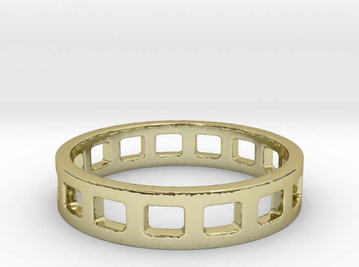 Geometric Rectangles Ring Modern Jewelry 3d printed