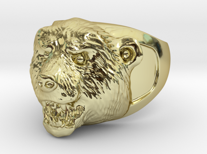Grizzly bear ring 3d printed