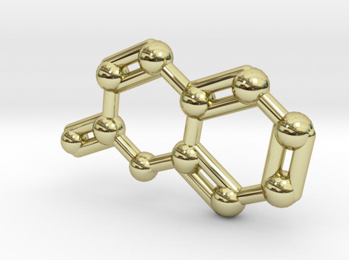 Coumarin Molecule Keychain Pendant 3d printed