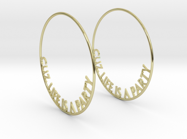 Cuz Life Is A Party Big Hoop Earrings 60mm 3d printed