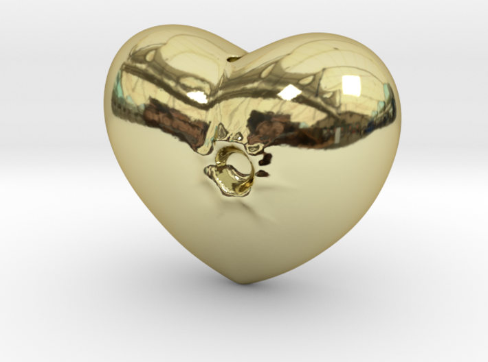 Heart with a bullet hole 3d printed