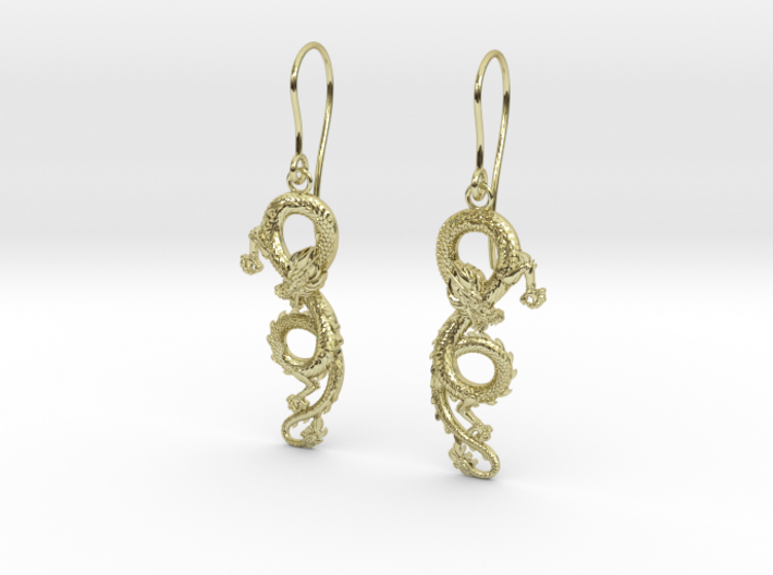 Dragon earrings 3d printed
