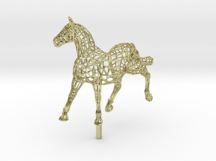 ELEGANCE - Gold Plated Horse 3d printed