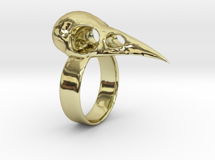 Realistic Raven Skull Ring - Size 9 3d printed