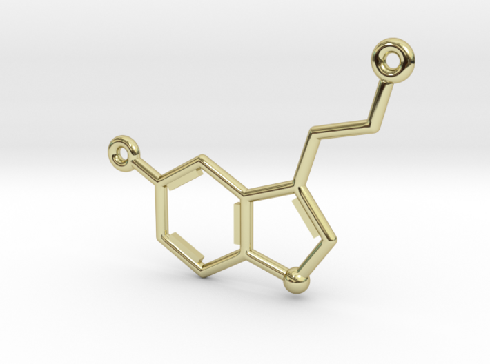 Serotonin Molecule Pendant or Earring 3d printed