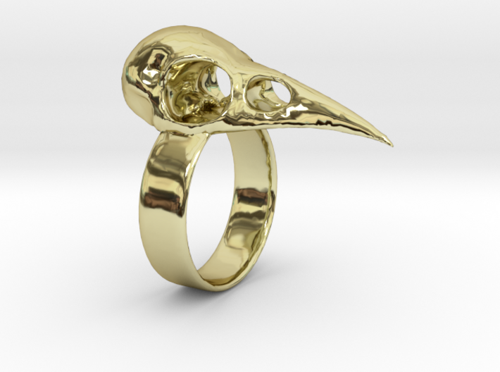 Realistic Raven Skull Ring - Size 7 3d printed