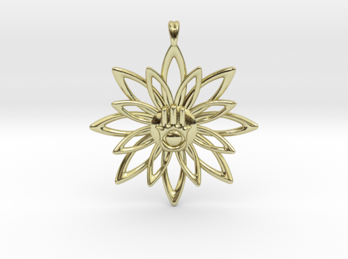 Blooming Hamsa Hand Flower Jewelry Pendant 3d printed