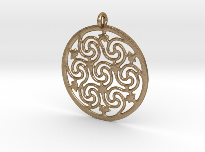 Celtic Seven Spiral Pendant 3d printed